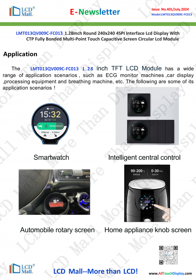najnowsze wiadomości o firmie Wydanie nr 401 Newsletter 1,28 cali LT013QV009C-FC013 Z LCD Mall  3